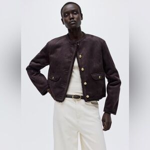 H&M Women’s Pile Lined Deep Brown Jacket